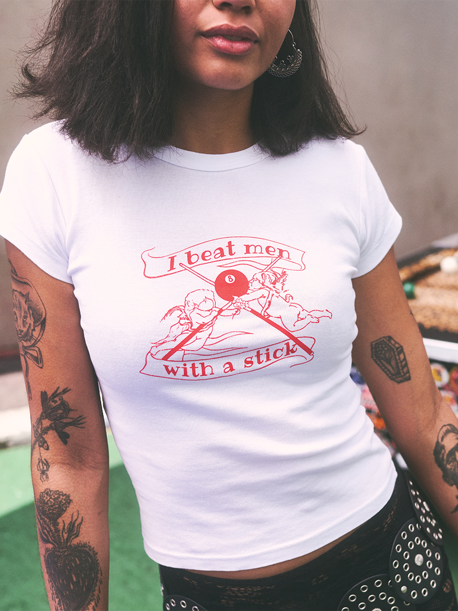 I BEAT MEN WITH A STICK Baby Tee